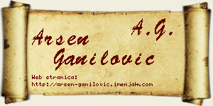 Arsen Ganilović vizit kartica